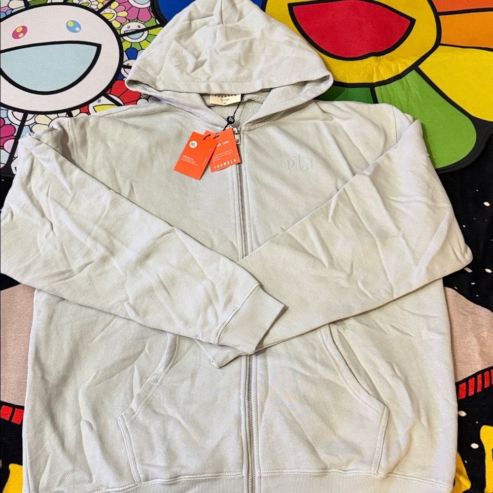 YoungLA Unisex Monarch zip up hoodies 2.0 Color Skyway wash